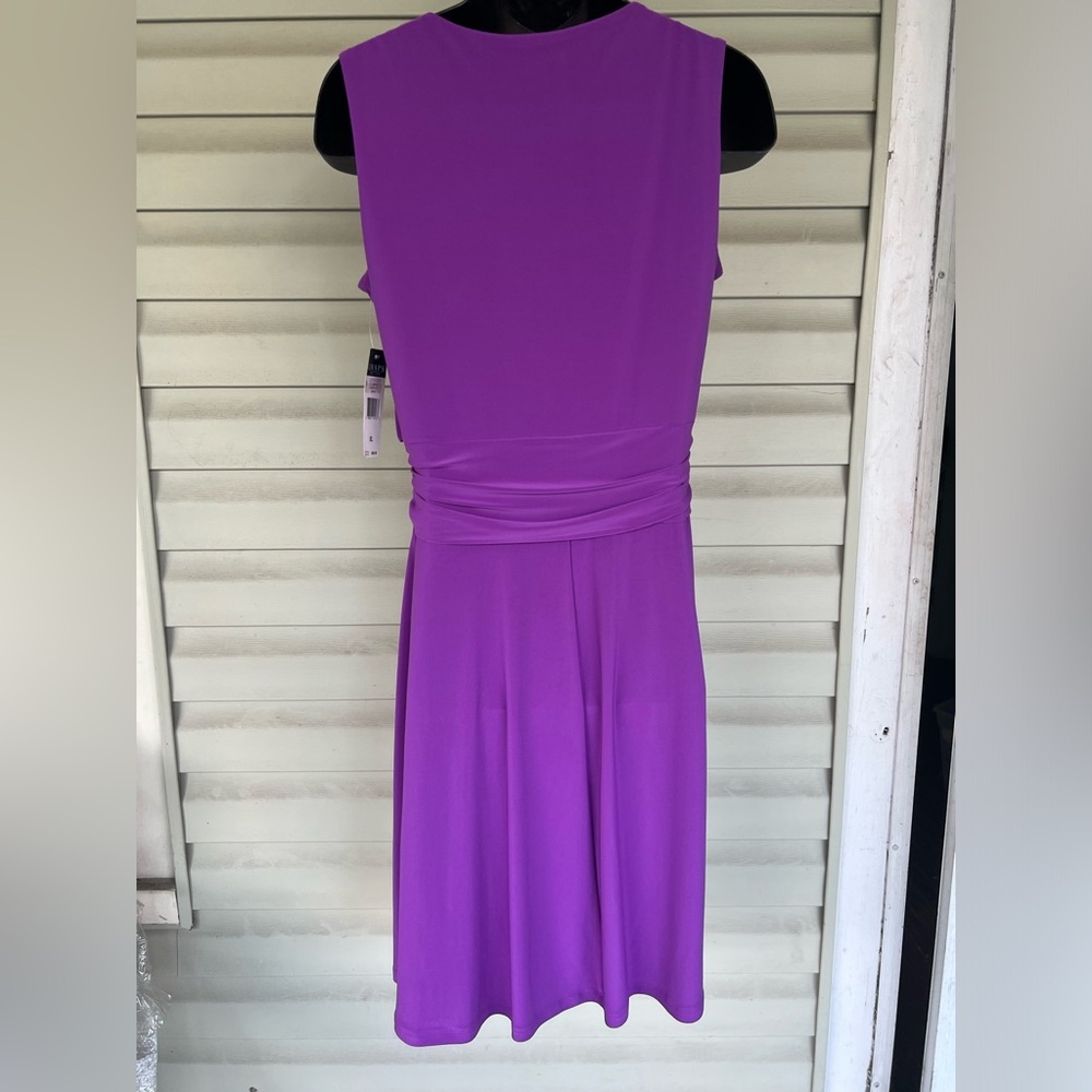 Chaps DAHLIA A-Line Midi Dress Sleeveless Stretch Purple Women's Size XL NWT - Picture 3 of 11